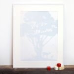 Binth Woodland Family Tree Poster, Sky Blue